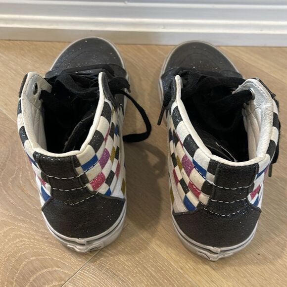 Vans Kids Checkered High-Top Sneakers - Black, Pink, Blue, Yellow - Picture 5 of 8